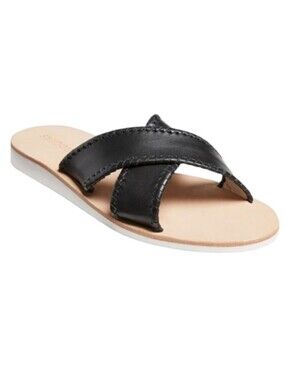 JACK ROGERS Sloane Leather X Band Boating Slide Sandals Sz 9.5